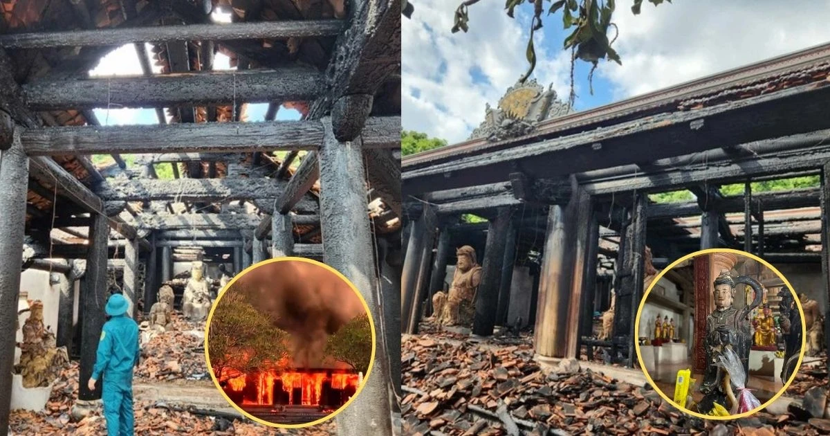 Fire at 800-year-old Pho Quang Pagoda: 25 billion VND in damage, lotus ...